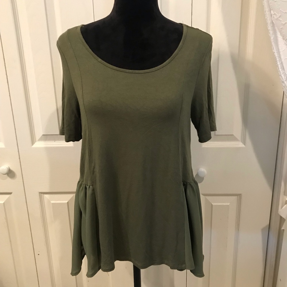 About A Girl Olive Green Shirt Large